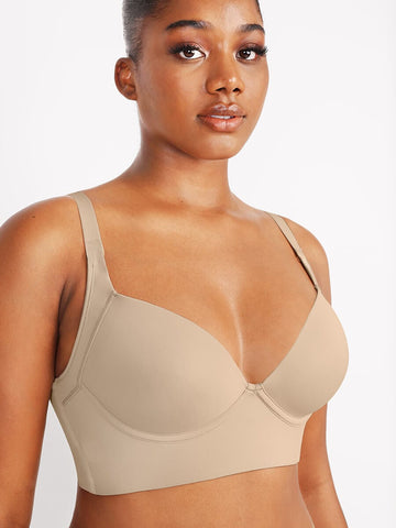 Skin Underwire Push-Up Sculpting Uplift Hide Back Fat Full Coverage Bra
