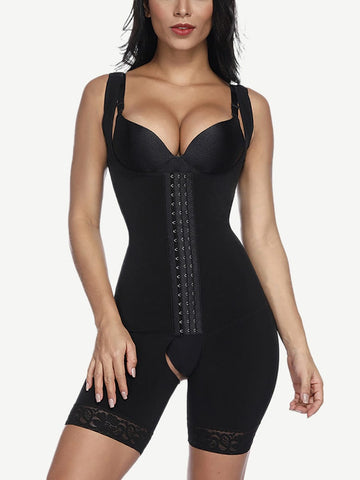 Hook Open Crotch Three Hook Full Body Shaper Compression Garment