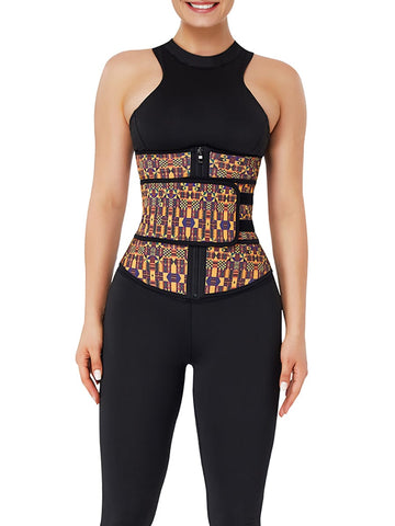 Miracle Zipper African Printing Latex Waist Trainer Slim Waist Colombian Waist Trainer