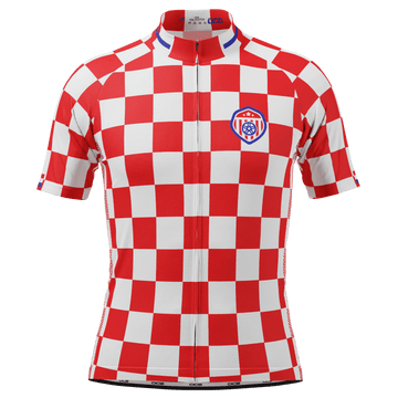 Men's Croatia Soccer Short Sleeve Cycling Jersey
