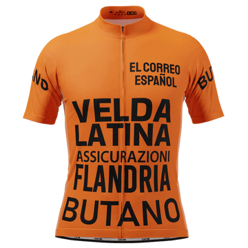 Men's Retro 1977 Flandria Maertens Vuelta a Espa��a Short Sleeve Cycling Jersey