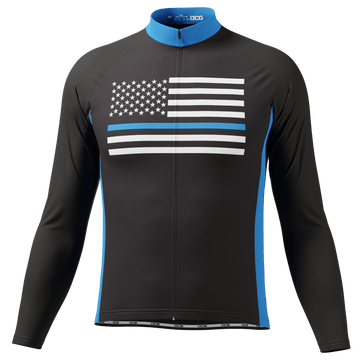 Men's American National Flag Long Sleeve Cycling Jersey
