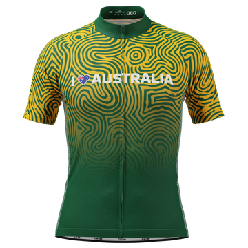Men's I Love Australia Short Sleeve Cycling Jersey