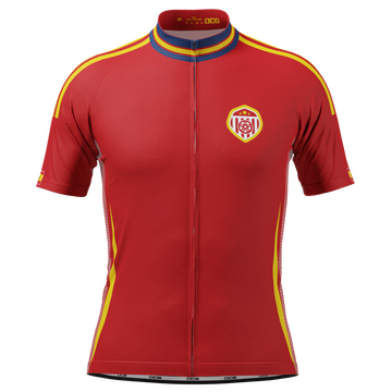 Men's Spain Soccer Short Sleeve Cycling Jersey