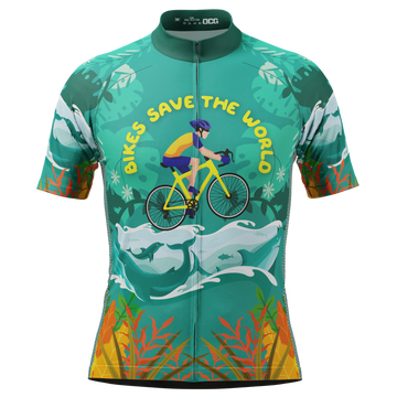 Men's Bikes Save The World Short Sleeve Cycling Jersey