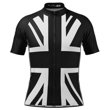 Men's UK Black & White Flag Short Sleeve Cycling Jersey