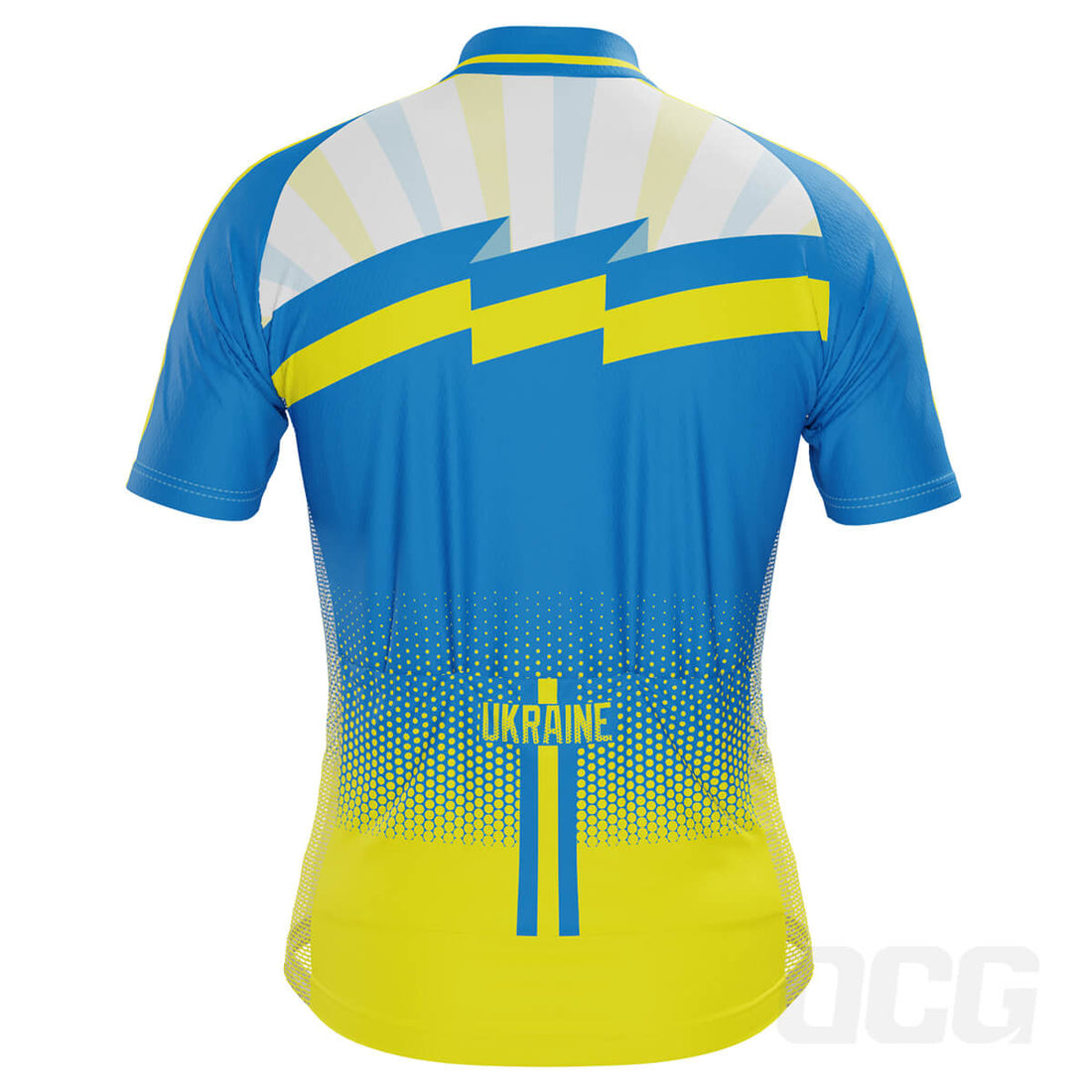 Men's World Countries Team Ukraine Icon Short Sleeve Cycling Jersey