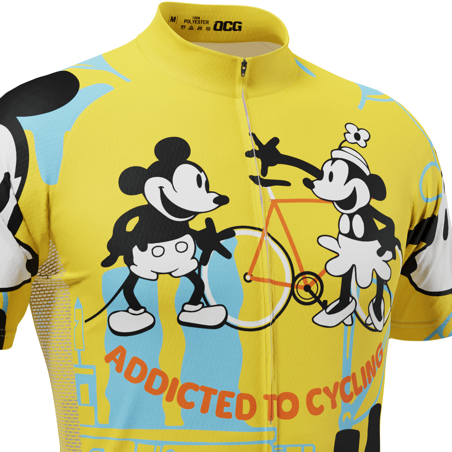 Men's Steamboat Willie-Addicted to Cycling Short Sleeve Cycling Jersey