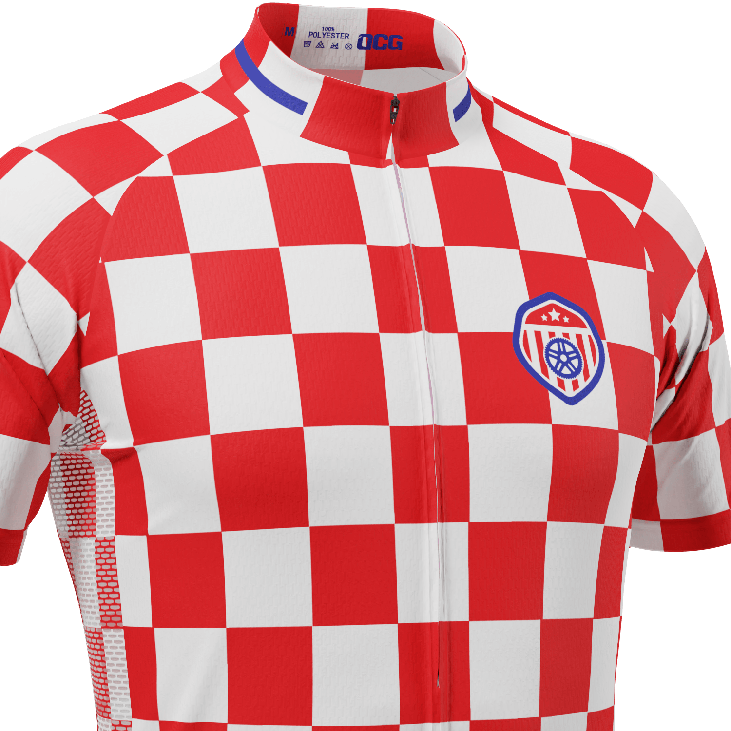 Men's Croatia Soccer Short Sleeve Cycling Jersey