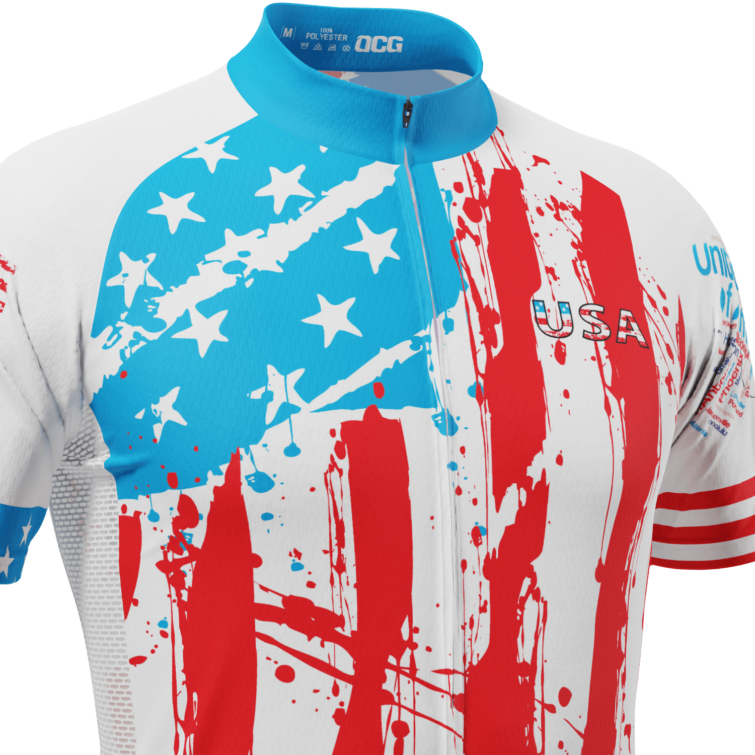 Men's American Flag Liberty Statue Short Sleeve Cycling Jersey