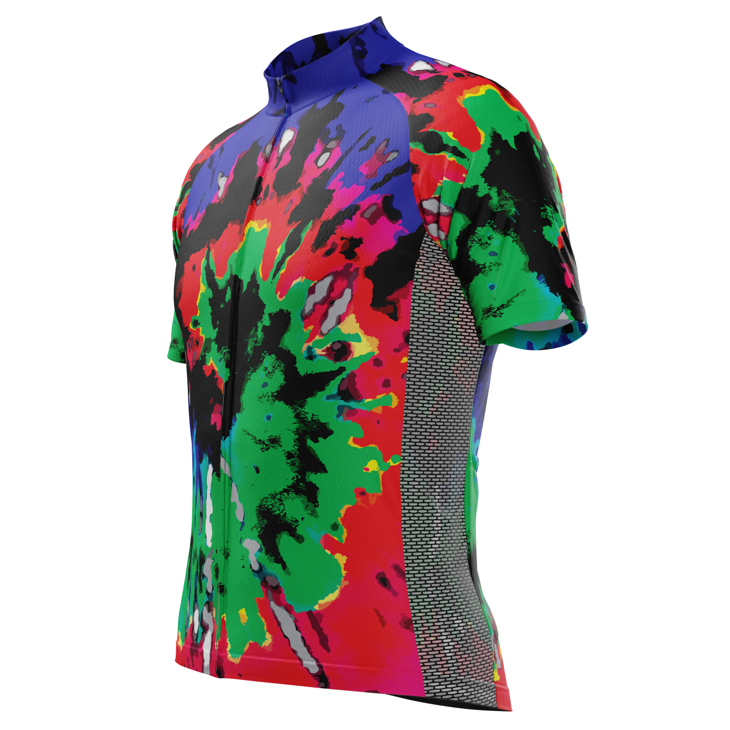 Men's Color Burn Tie Dye Short Sleeve Cycling Jersey