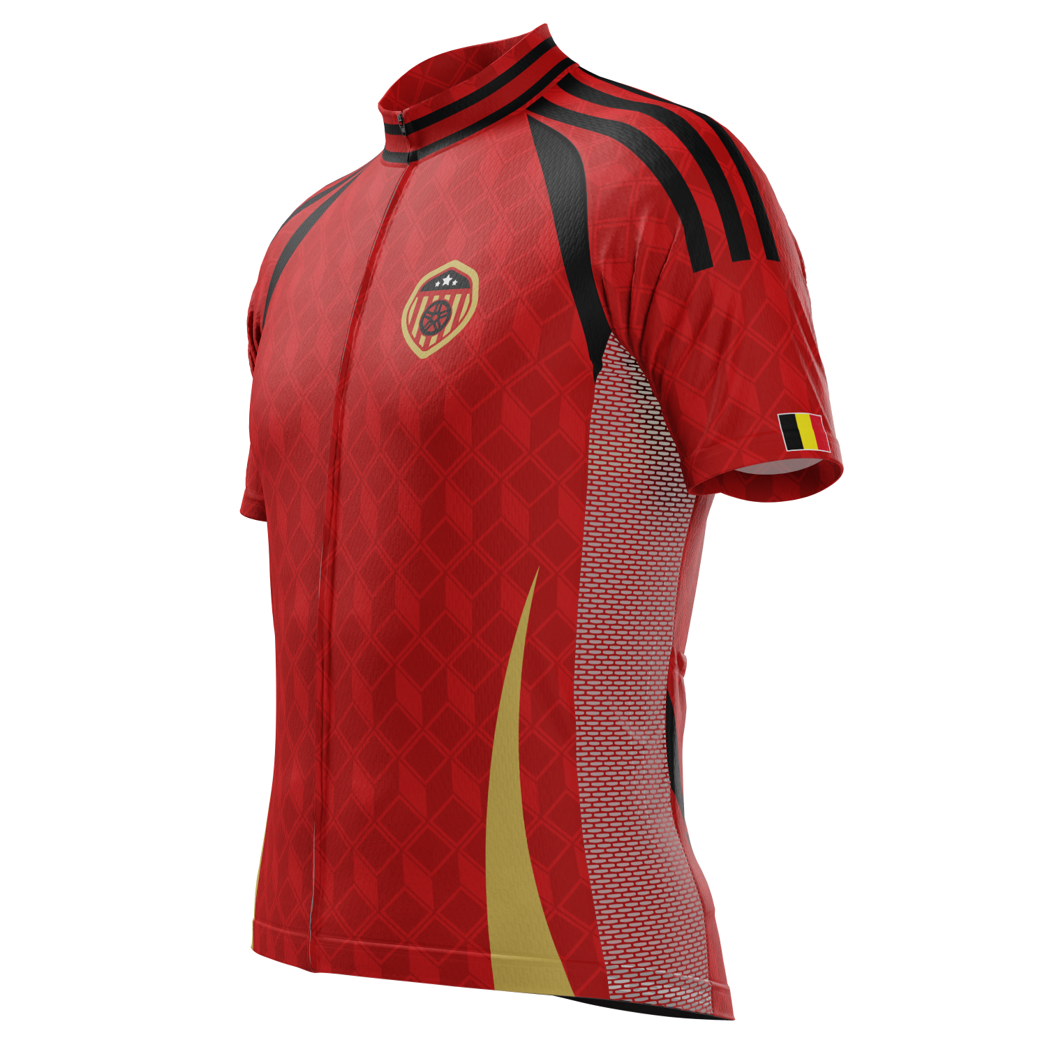 Men's Belgium Soccer Short Sleeve Cycling Jersey