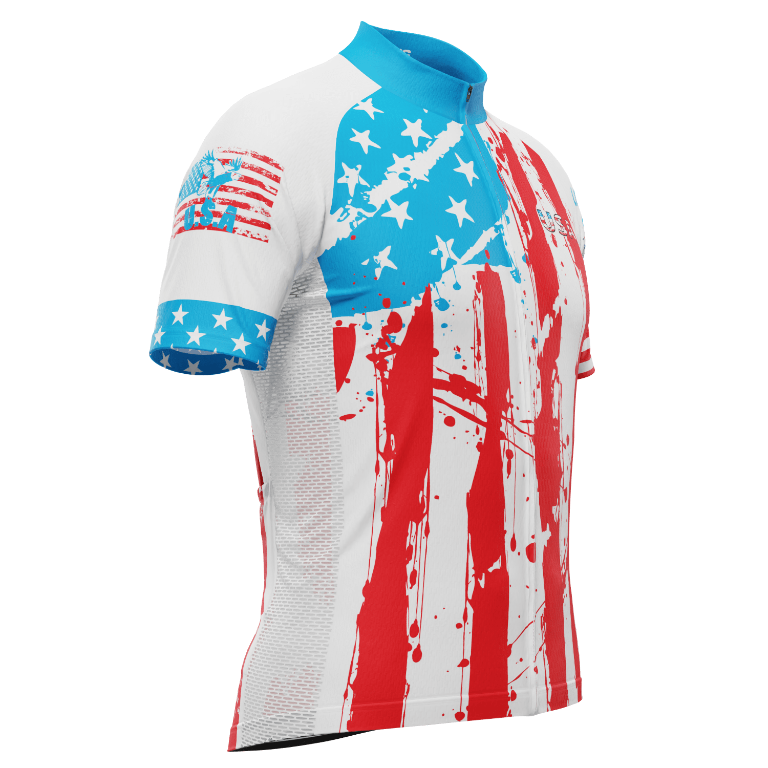 Men's American Flag Liberty Statue Short Sleeve Cycling Jersey