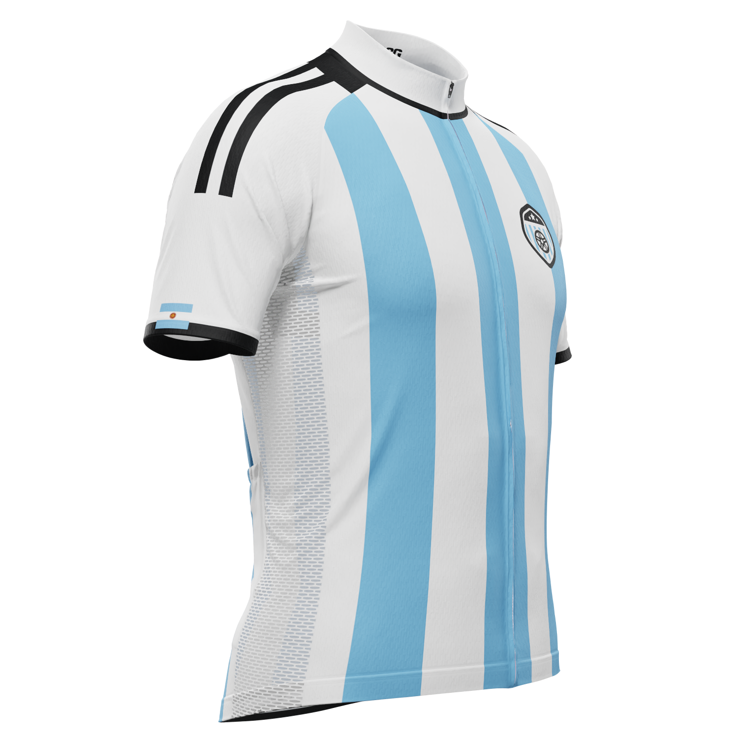 Men's Argentina Soccer Short Sleeve Cycling Jersey