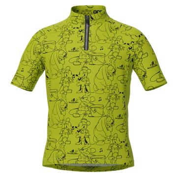 Kid's Steamboat Willie Sketches Short Sleeve Cycling Jersey