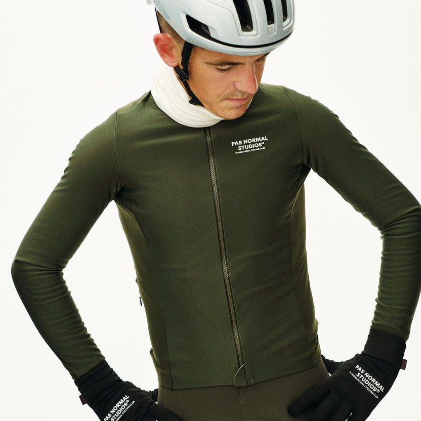 Pas Normal Studios Men's Mechanism Thermal Long Sleeve Jersey - Dark Olive
