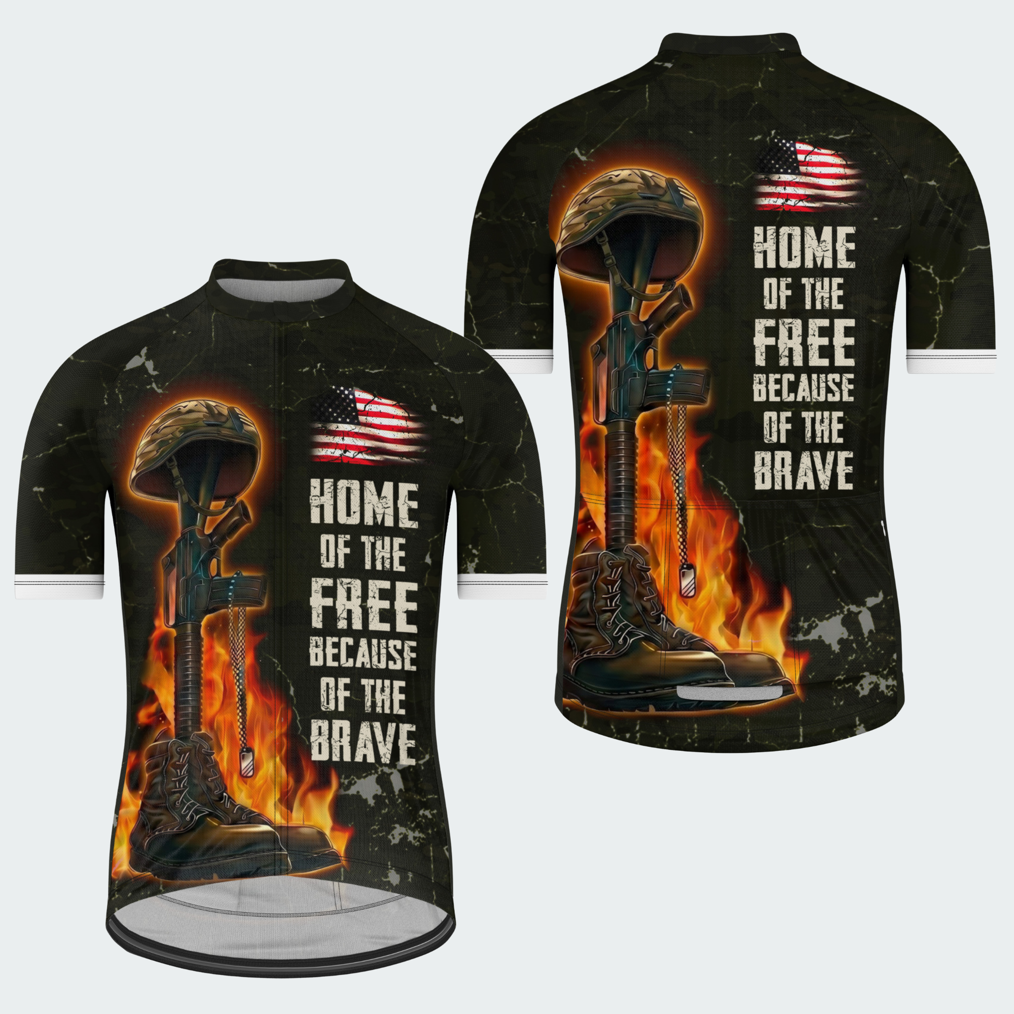 Men’s American Pride Fallen Soldier Tribute Cycling Jersey – Home of the Free