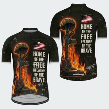 Men’s American Pride Fallen Soldier Tribute Cycling Jersey – Home of the Free