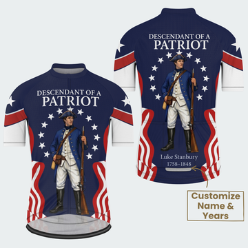 Men’s American Pride Descendant of a Patriot Custom Cycling Jersey
