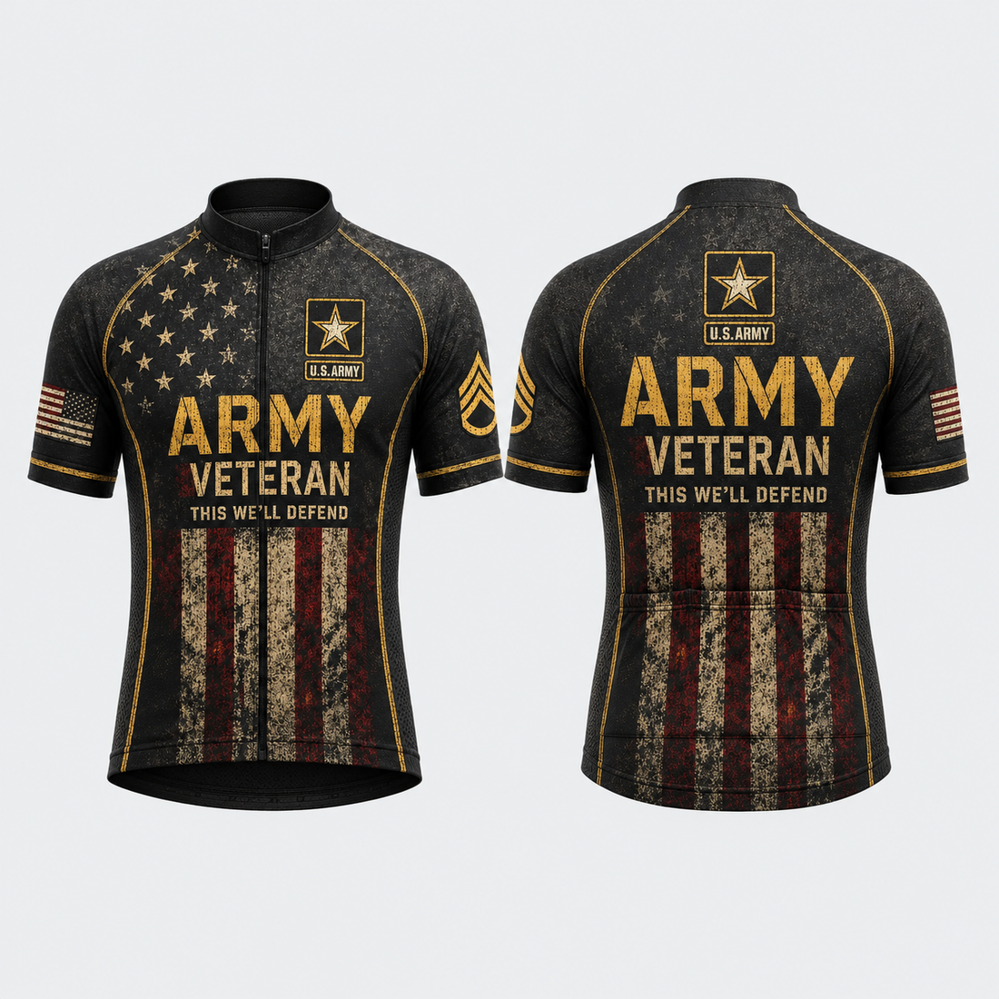 Veteran Never Ends personalized veteran cycling jersey kit