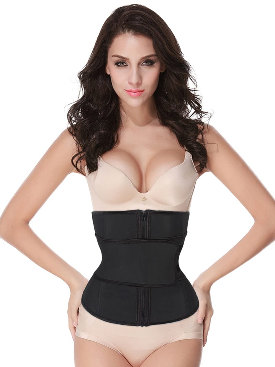Necessary Black Waist Trainer Adjustable Sticker Zip Slimming Belly