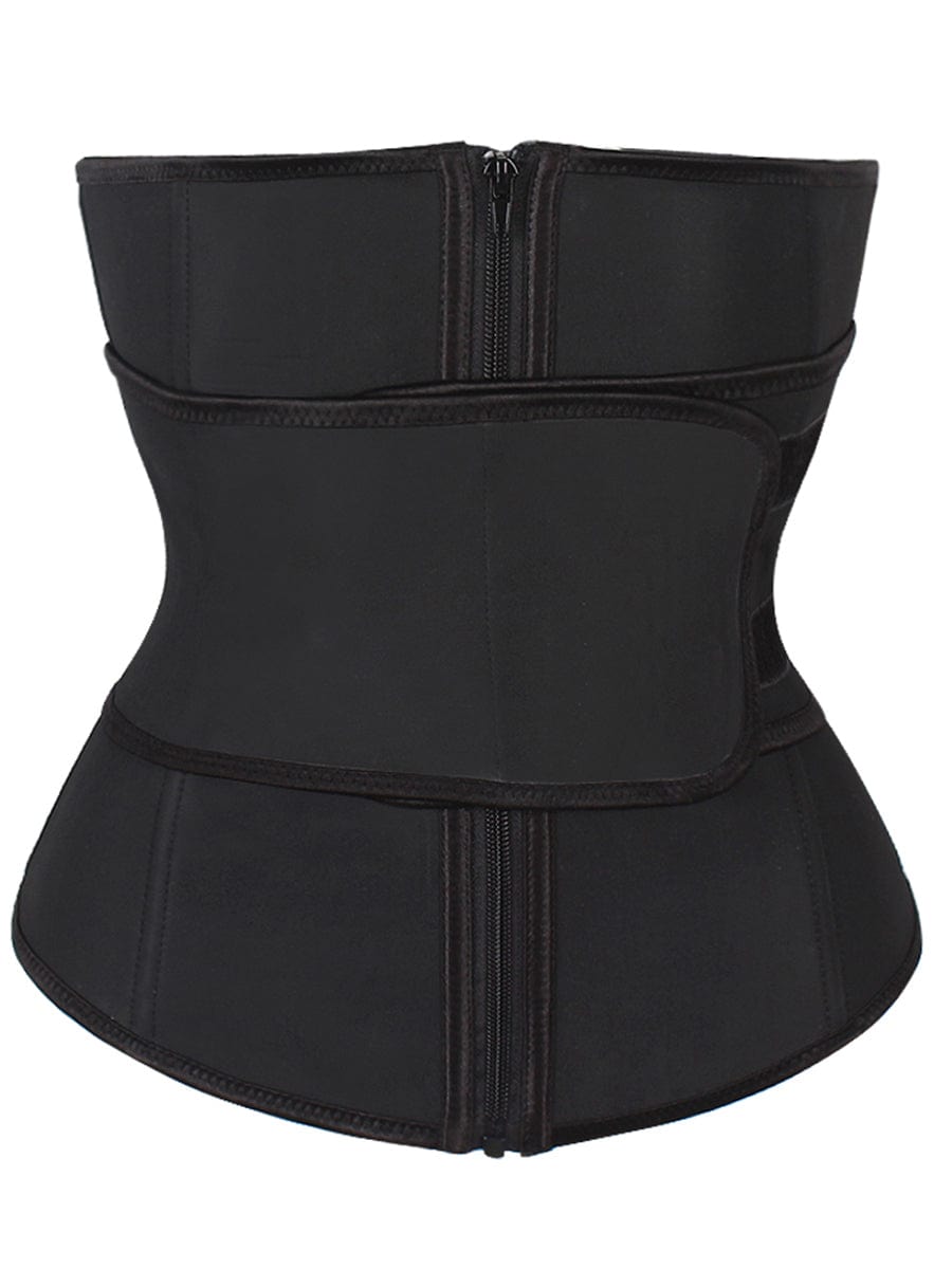 Necessary Black Waist Trainer Adjustable Sticker Zip Slimming Belly