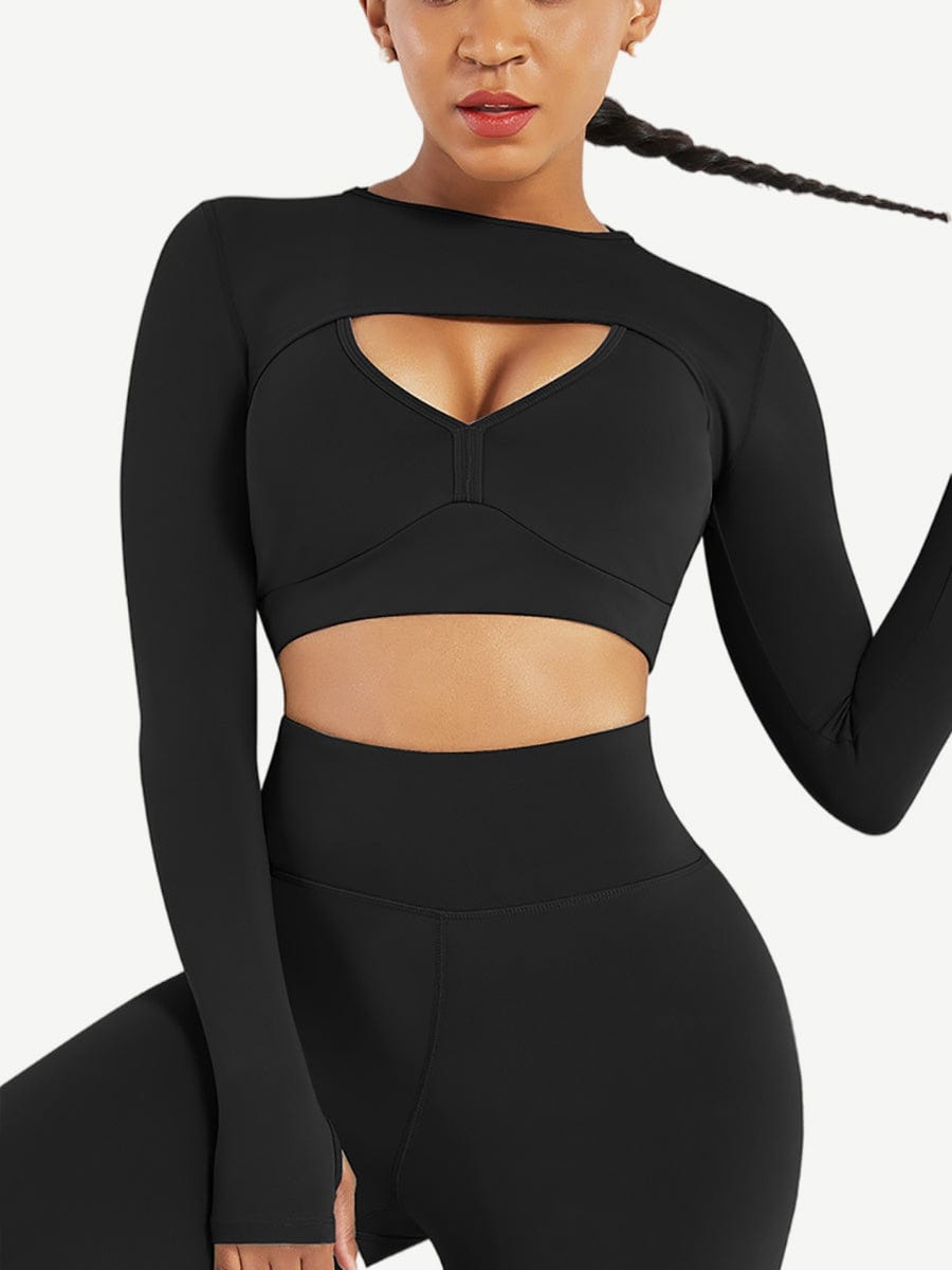 Racerback High Waist Pockets Sports Suit Breathable