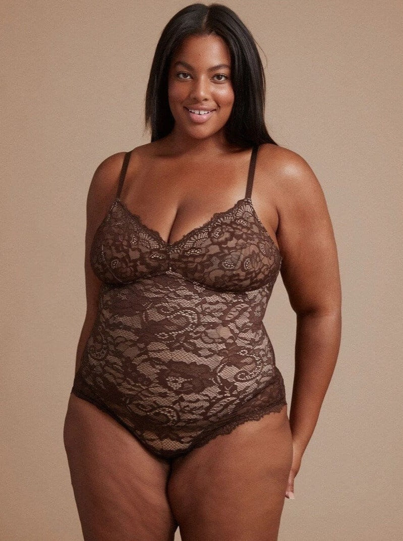 Sexy Lace Breast Support Adjustable Shaper Bodysuit