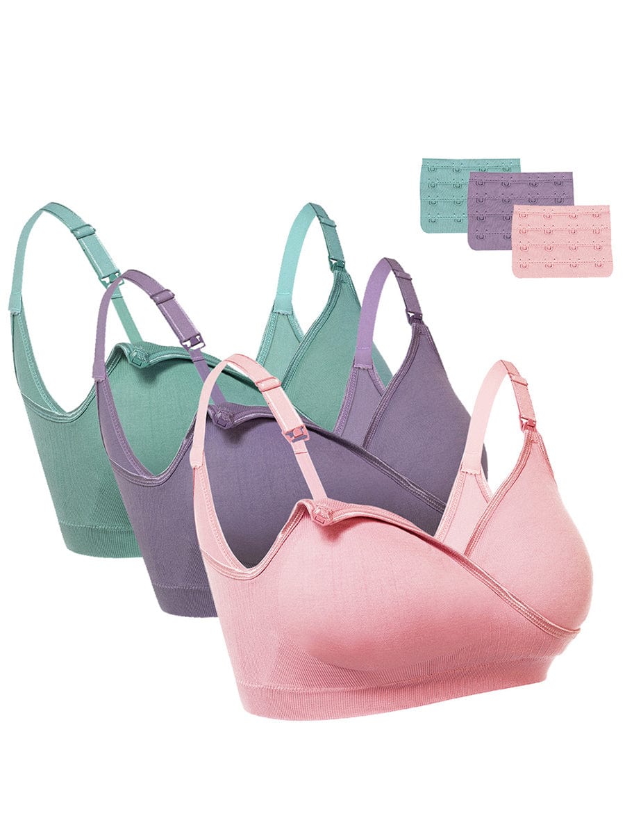 3 Pcs Nursing Bra Seamless Nursing Maternity Breastfeeding Bras Adjustable Sleep Bra