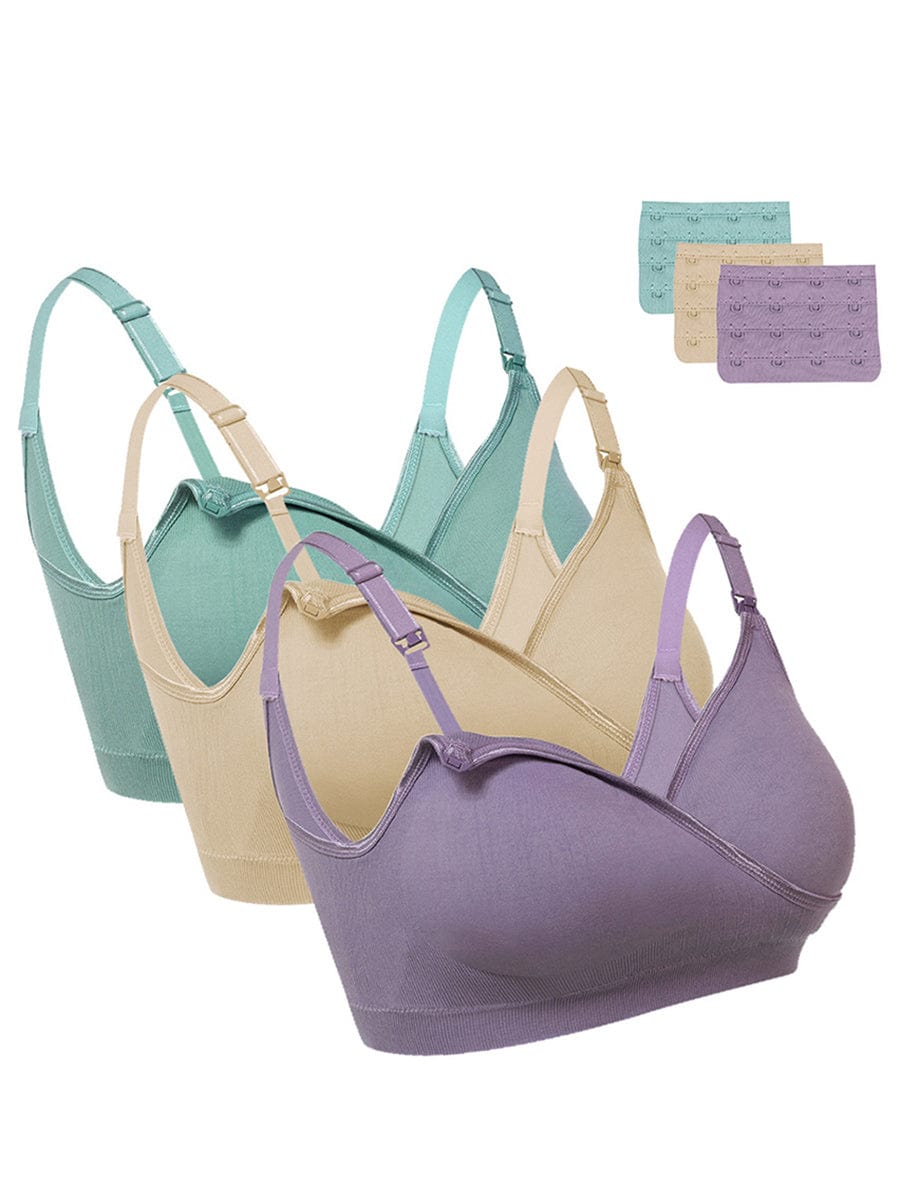 3 Pcs Nursing Bra Seamless Nursing Maternity Breastfeeding Bras Adjustable Sleep Bra