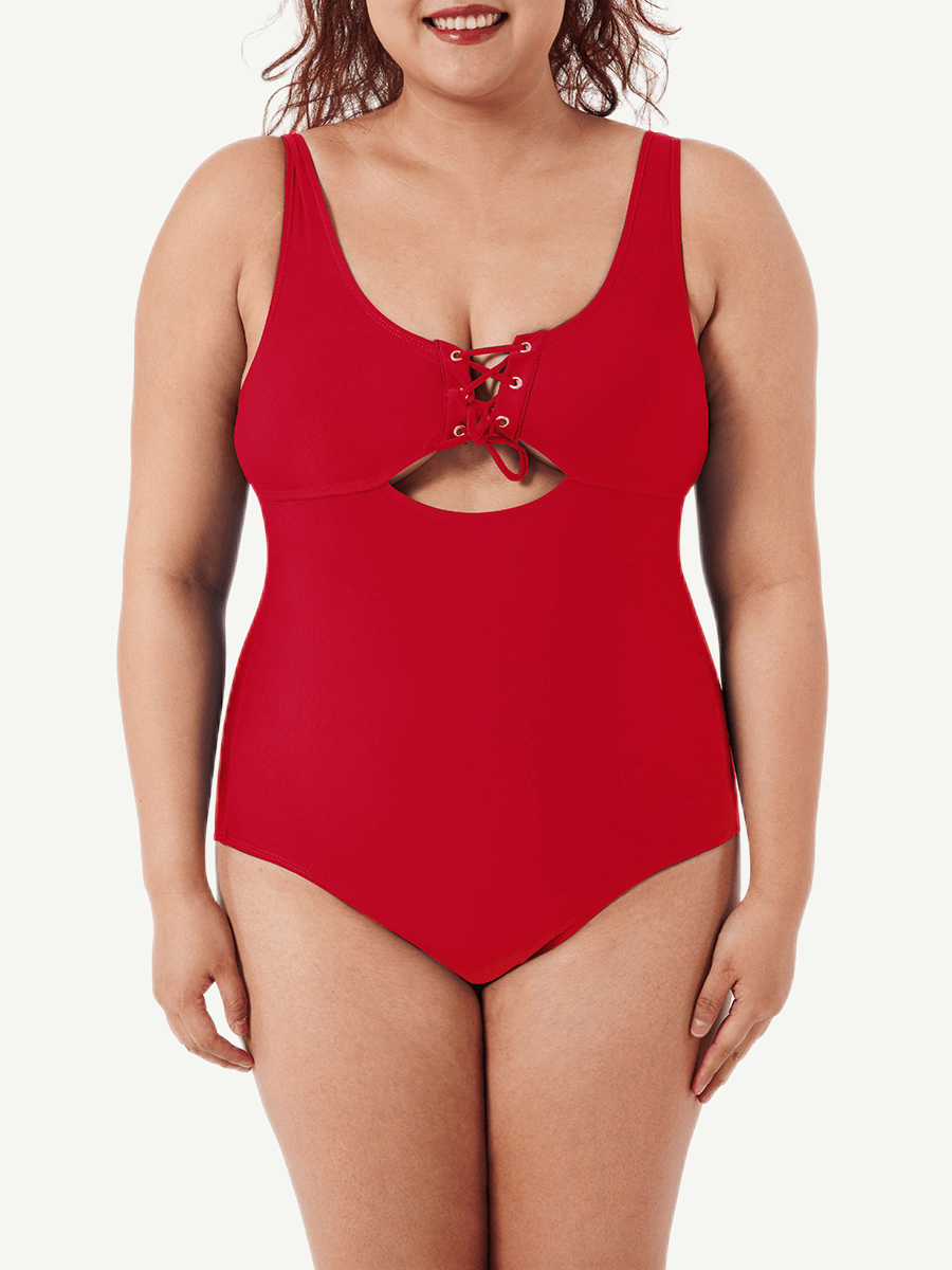 One-Piece Shapewear Swimsuit With Cut-out Design