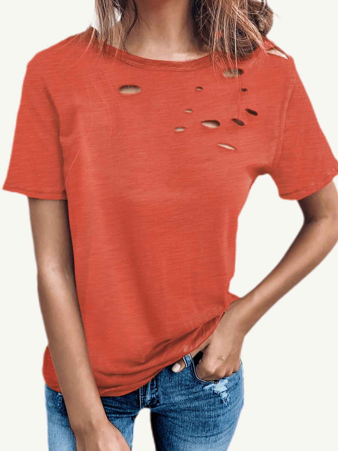 Burnt Flower Ripped Top