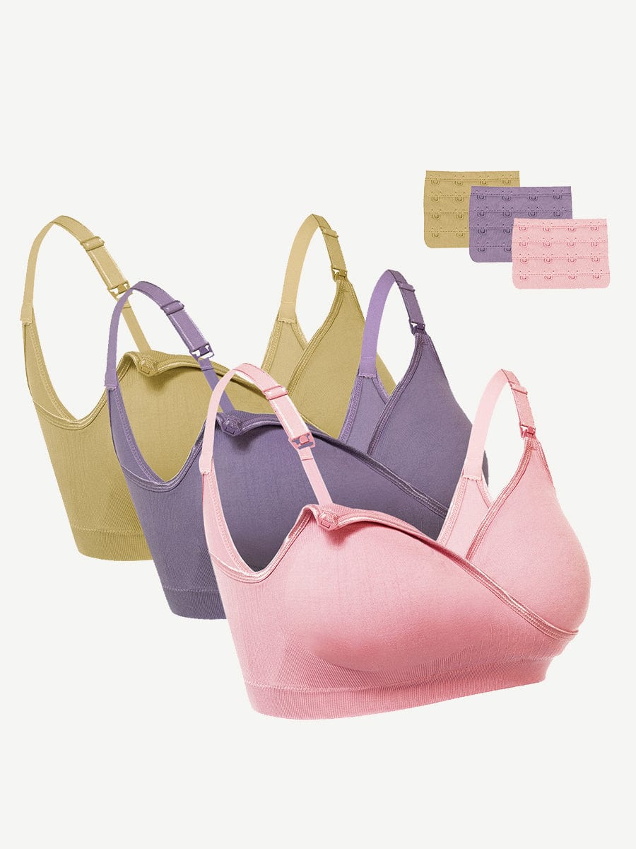 3 Pcs Nursing Bra Seamless Nursing Maternity Breastfeeding Bras Adjustable Sleep Bra