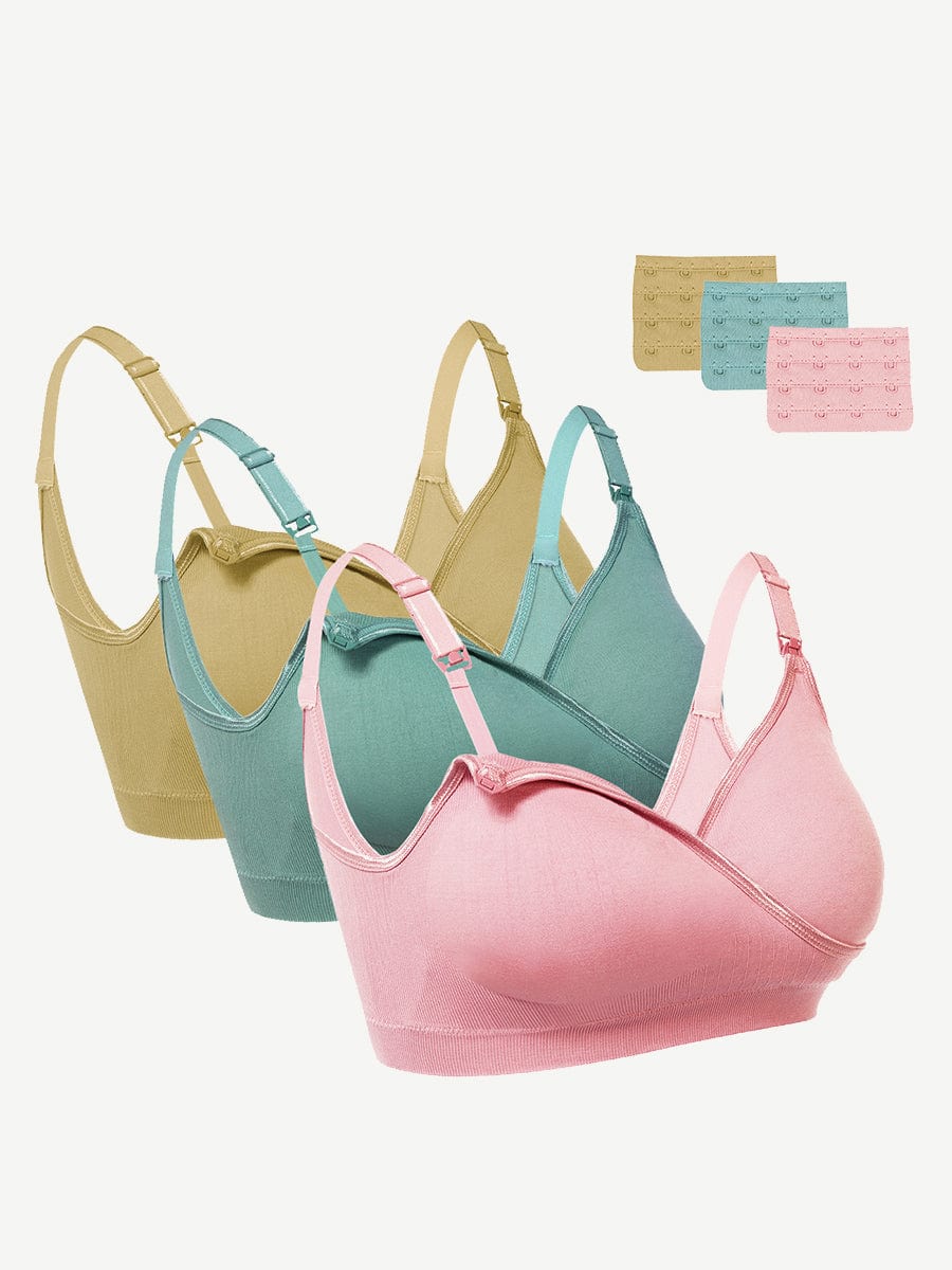 3 Pcs Nursing Bra Seamless Nursing Maternity Breastfeeding Bras Adjustable Sleep Bra