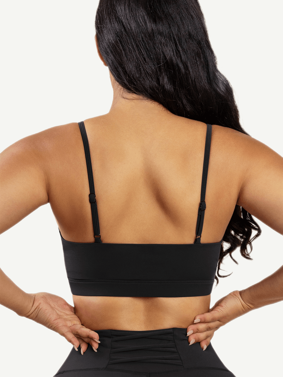 Sports Bra With Front Cross Hollow Design