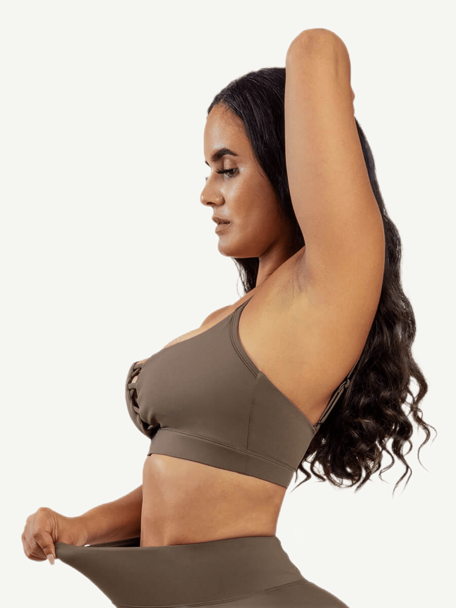Sports Bra With Front Cross Hollow Design