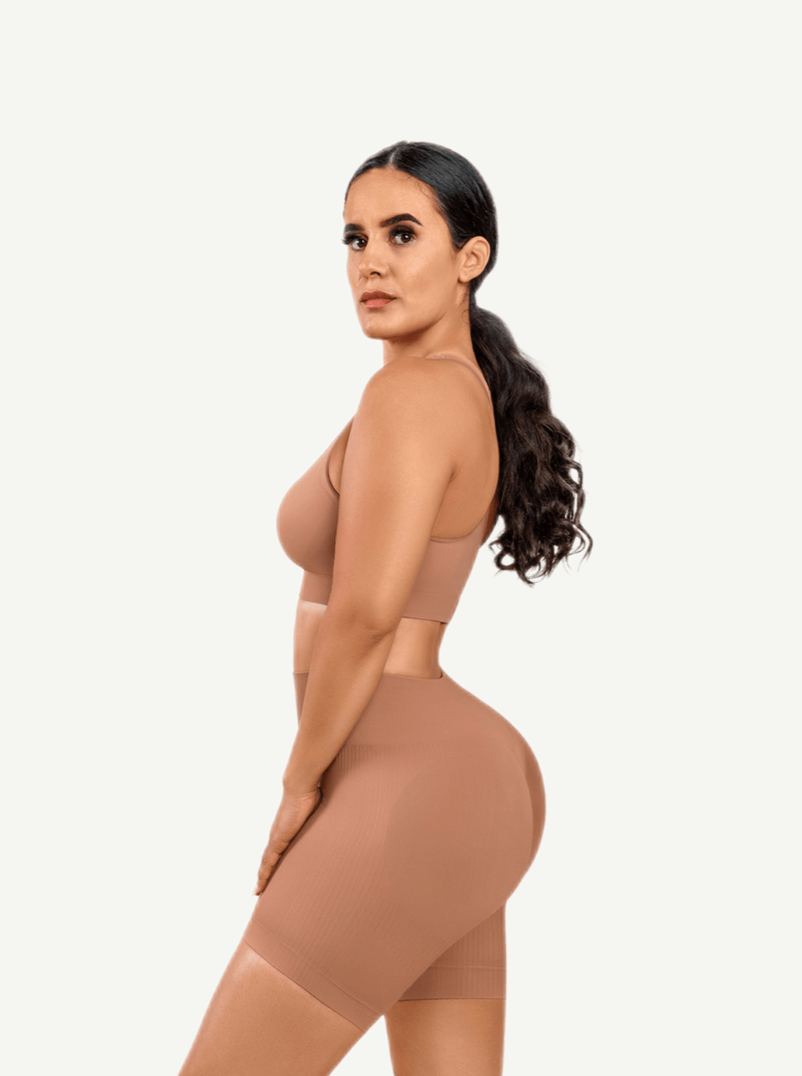 🌿Eco-friendly Sexy V Neck Seamless Sportswear Biker Shorts Set