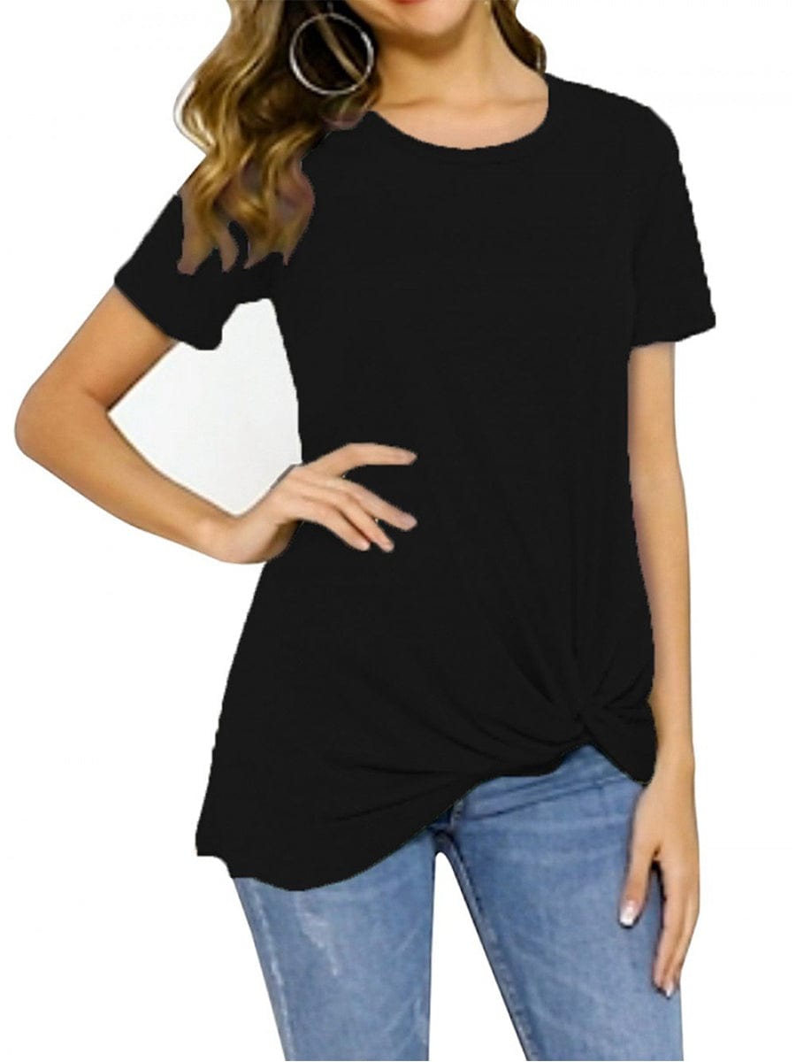 T-Shirt Hip Length Irregualr Hem For Lounging