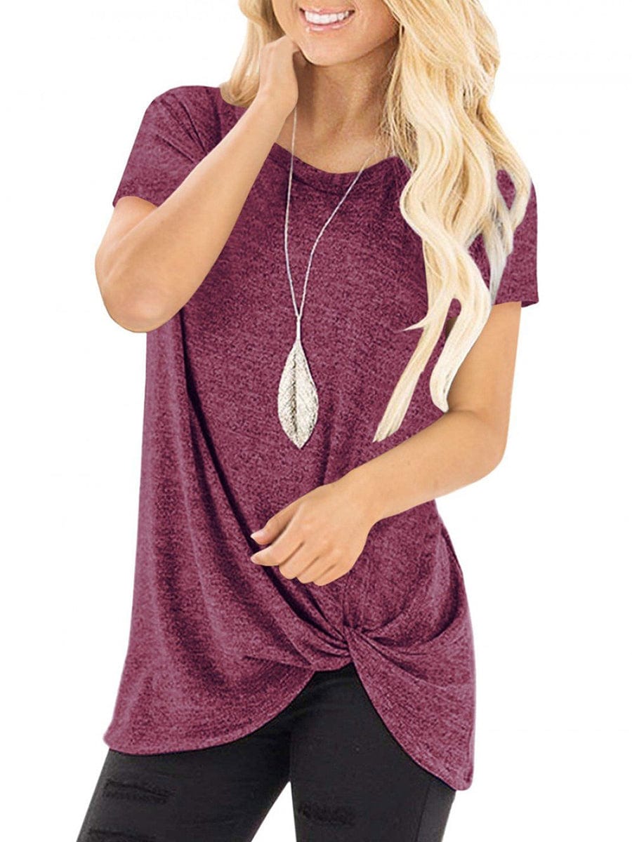 T-Shirt Hip Length Irregualr Hem For Lounging