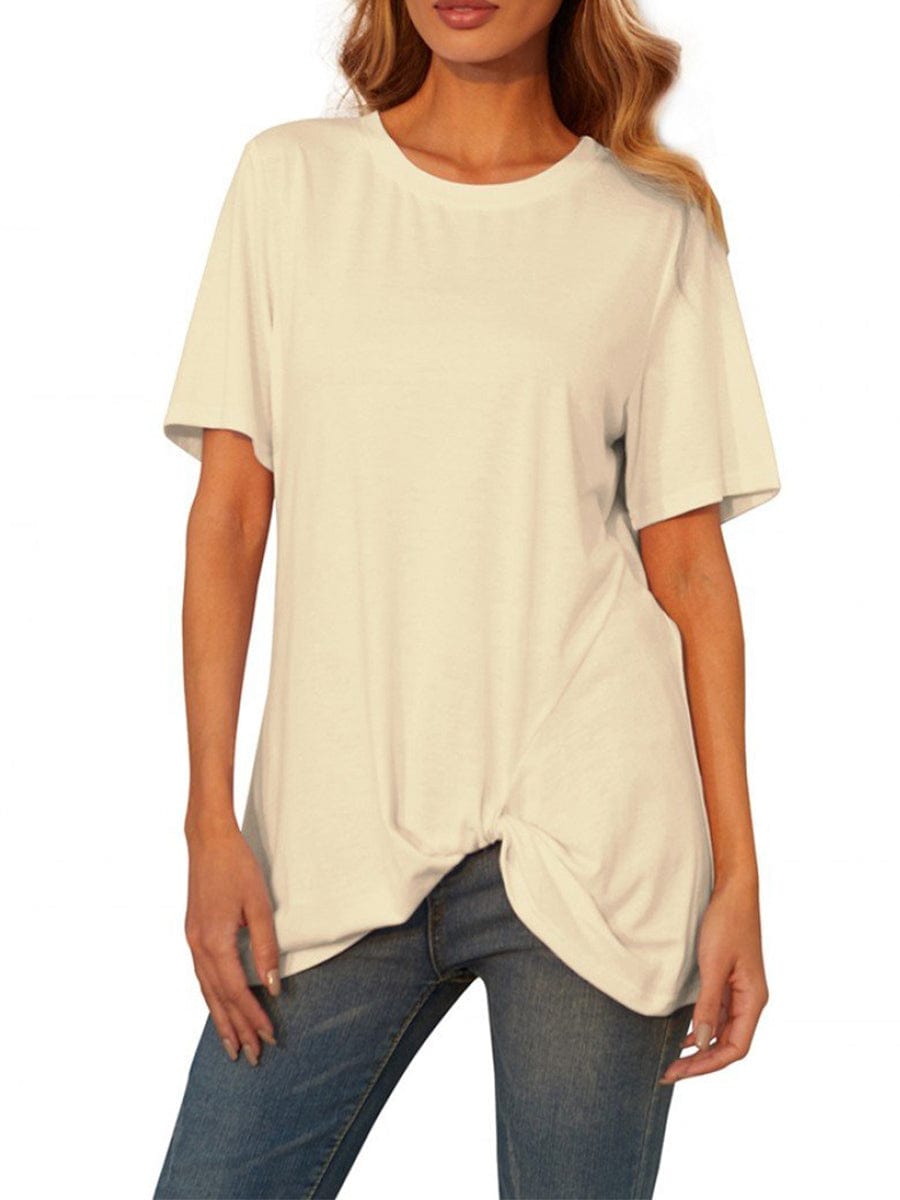 T-Shirt Hip Length Irregualr Hem For Lounging