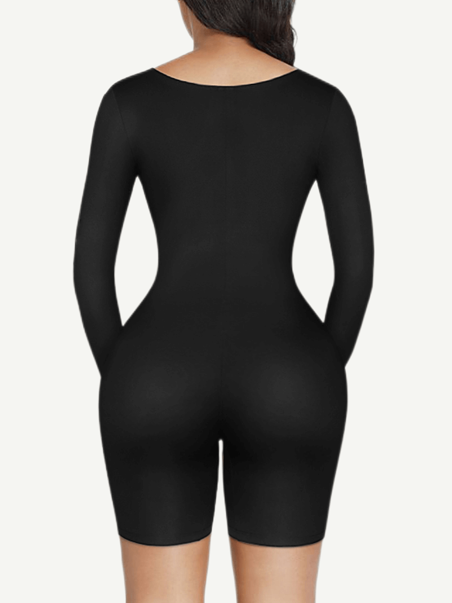 Full Body Deep V-Neckline Mid-Thigh Tummy Control Shapewear