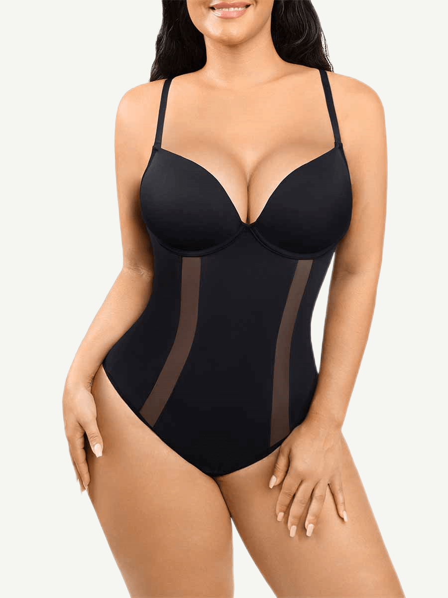 One-Piece Bodysuit Back Large U-shaped Design with 3/4 Cup
