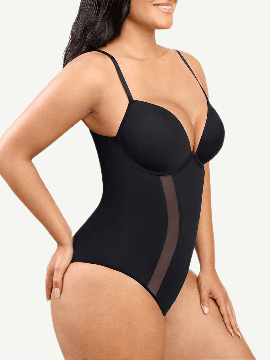 One-Piece Bodysuit Back Large U-shaped Design with 3/4 Cup