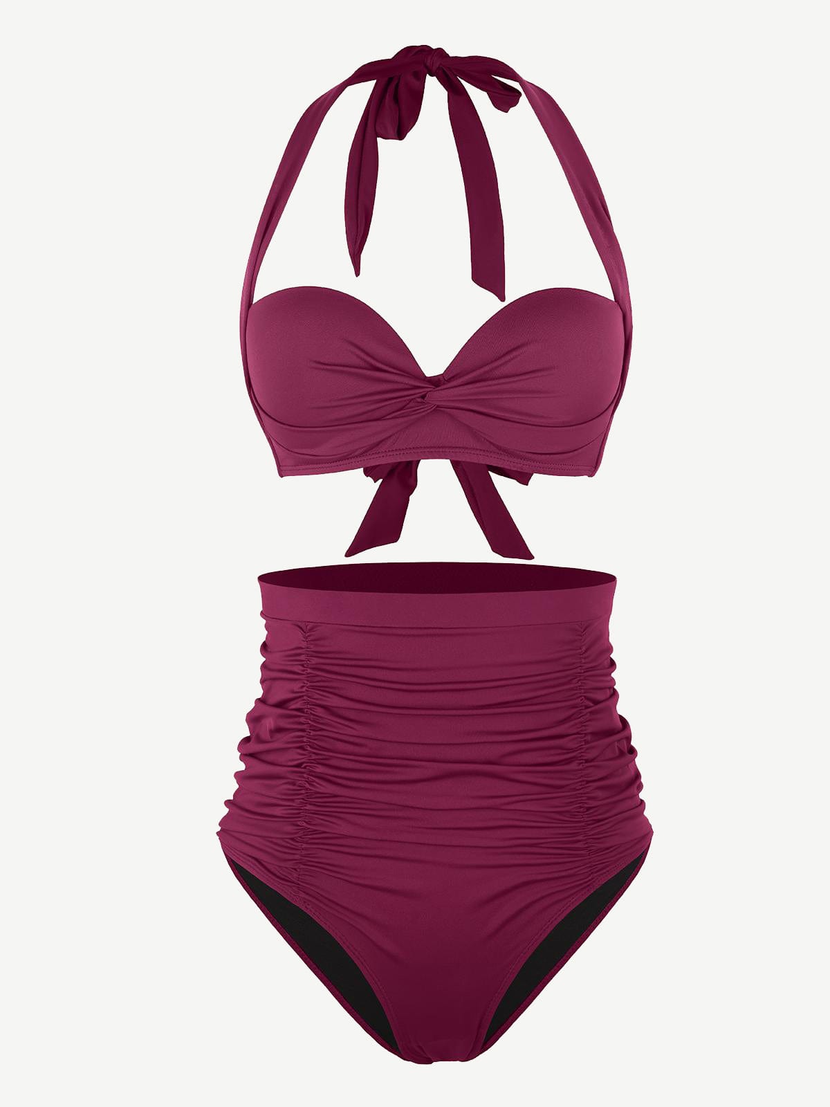 Tankini Top With Strappy Detail And Bra Twist Knot Design