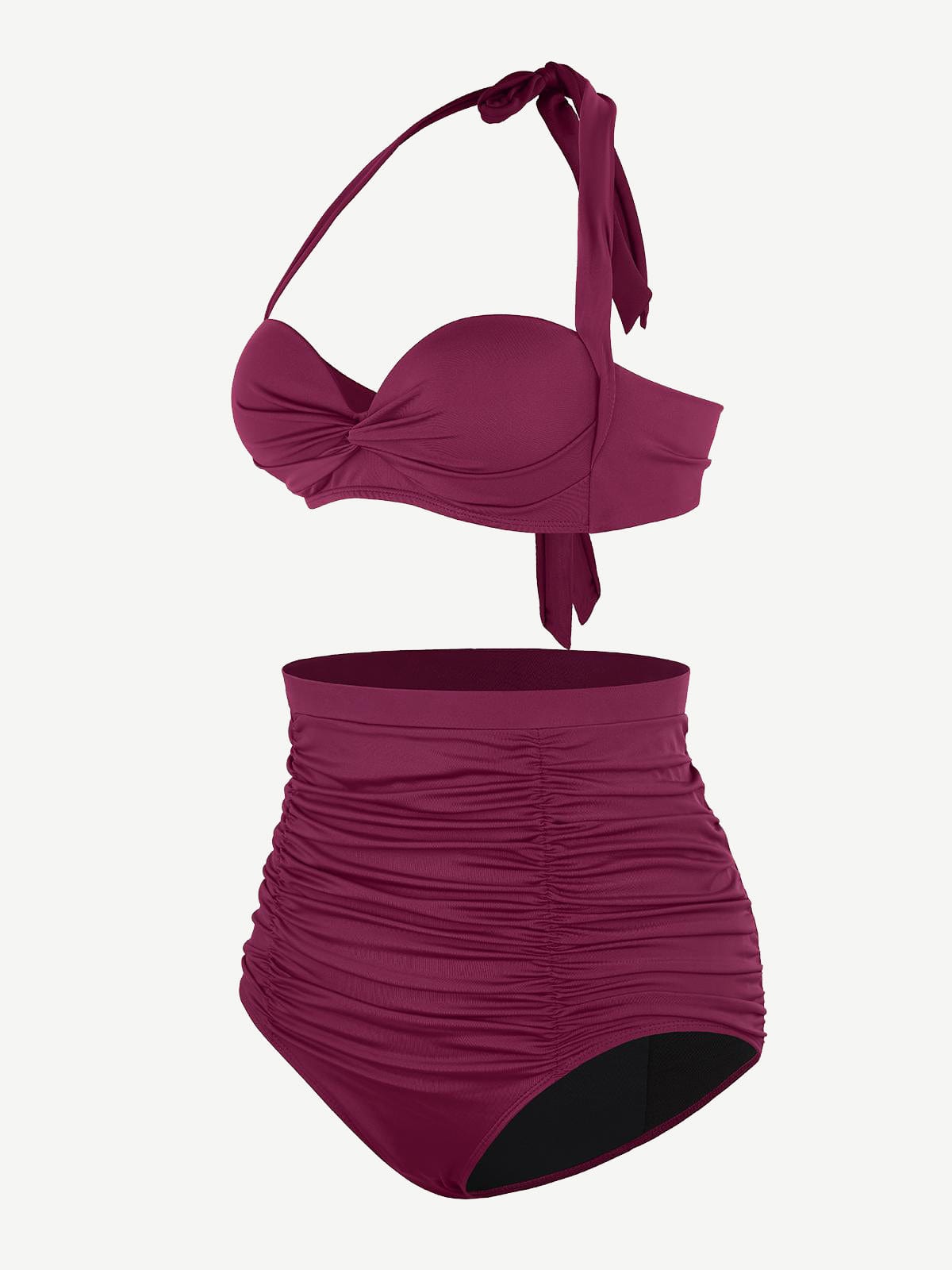 Tankini Top With Strappy Detail And Bra Twist Knot Design