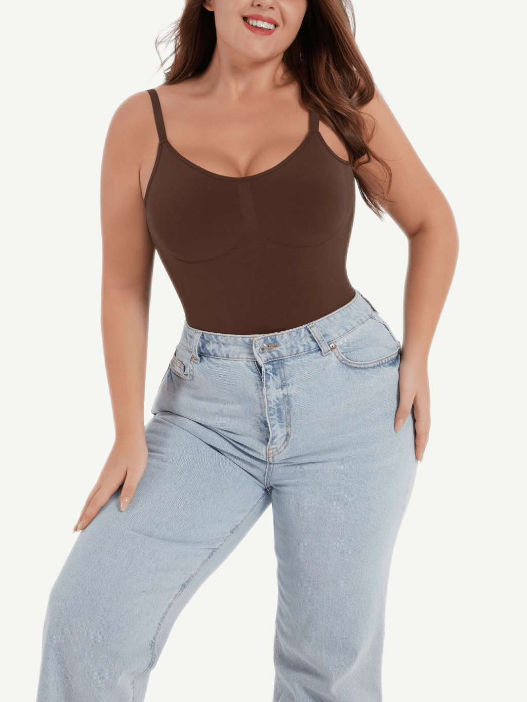 Seamless Scultp Cover-Breast Open-Back Thong