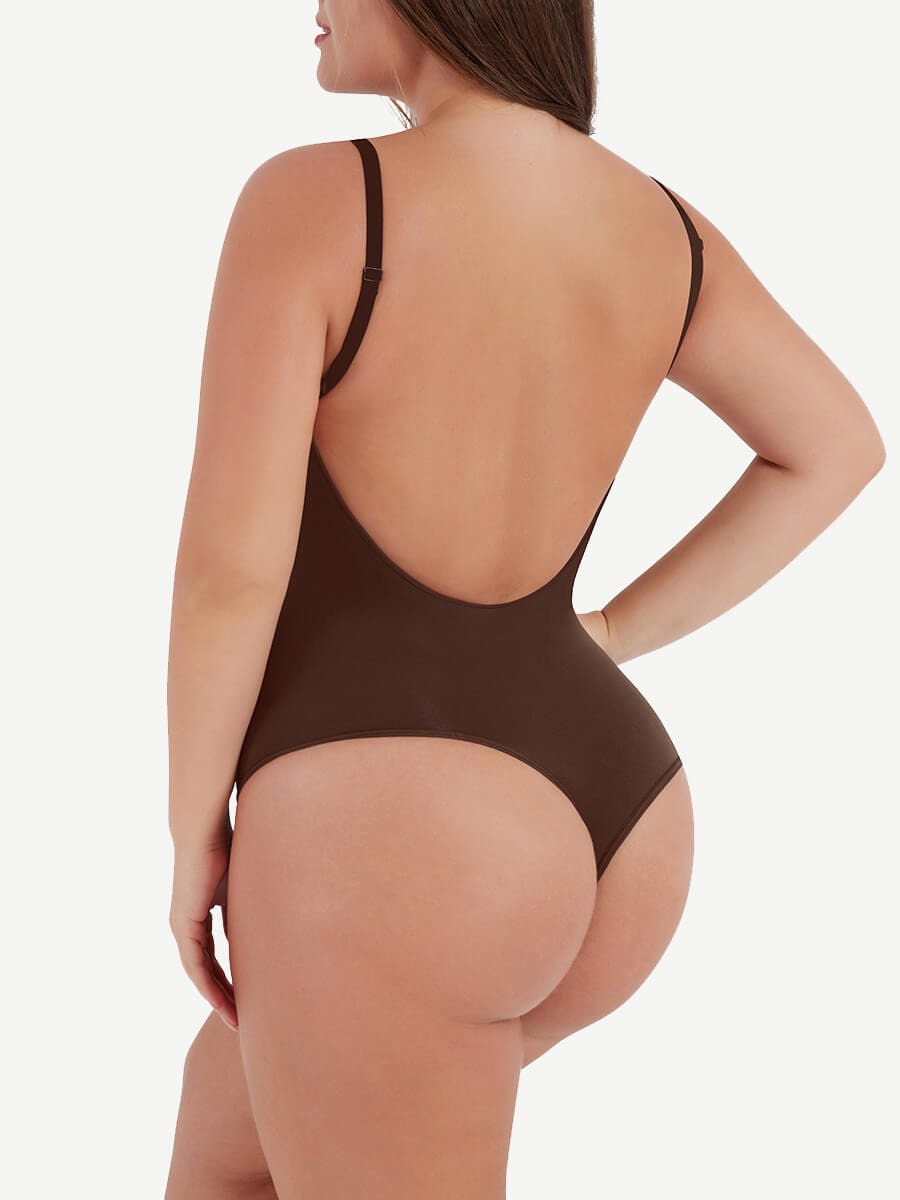 Seamless Scultp Cover-Breast Open-Back Thong