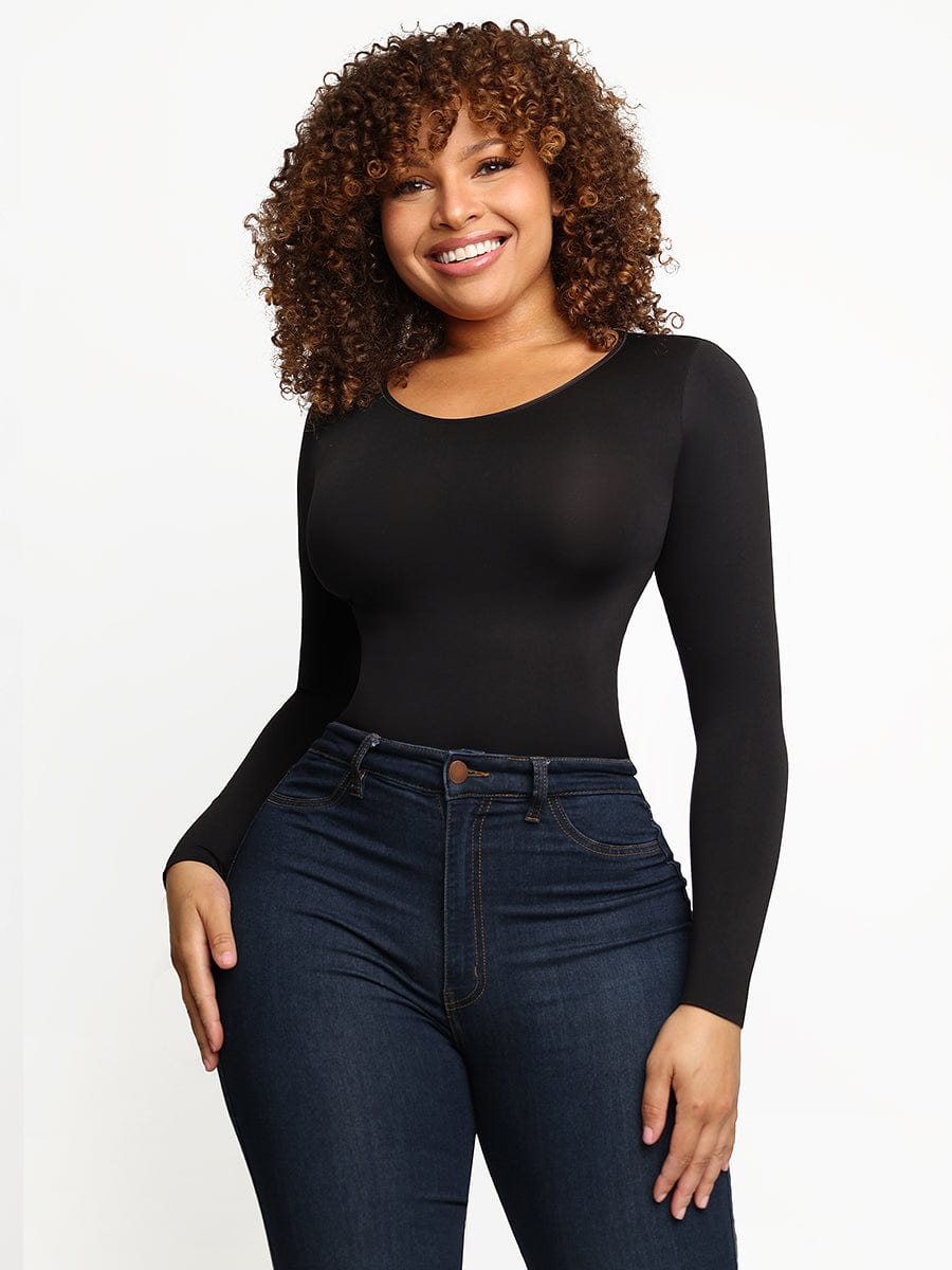 Seamless Bodysuit Long Sleeve Slim Corset Shapewear Bodysuit