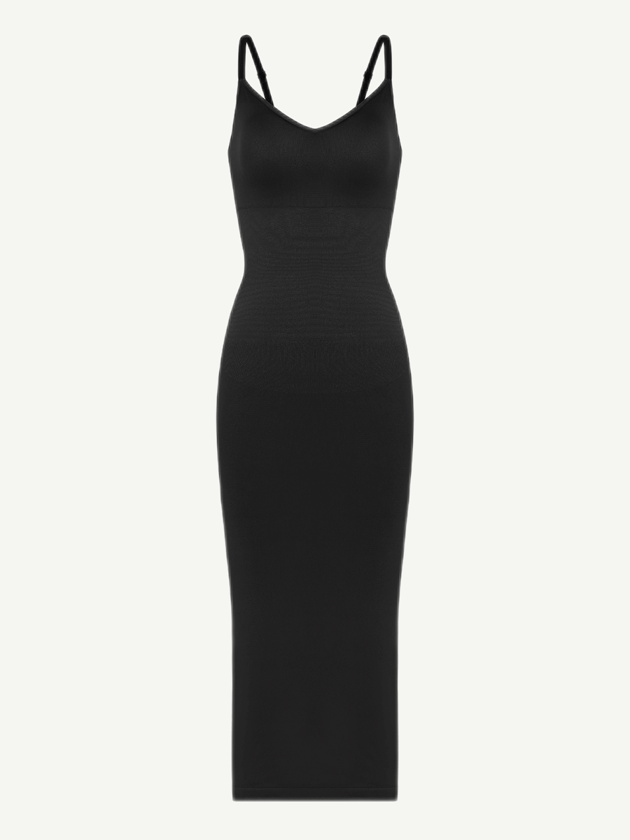 🌿Eco-friendly Spaghetti Strap V-neck Snatched Seamless Shaper Dress