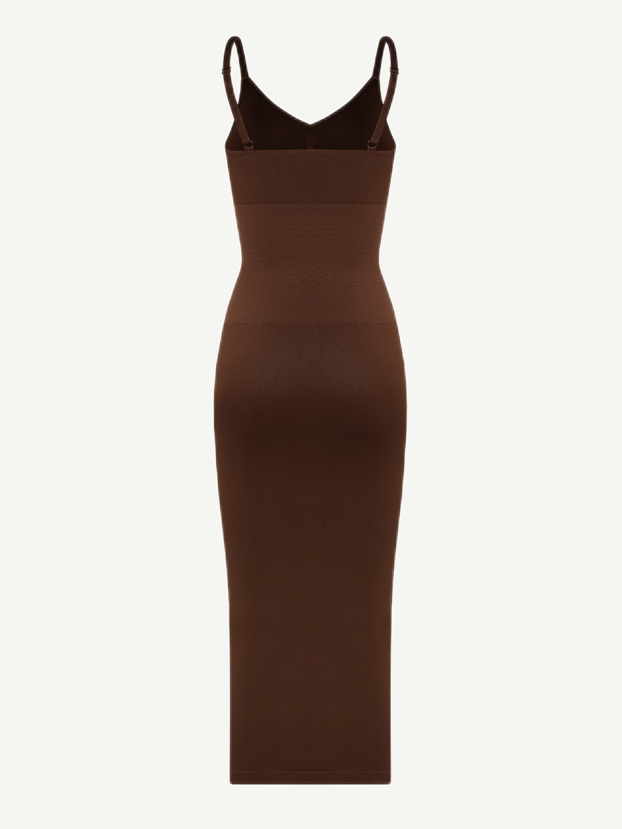 🌿Eco-friendly Spaghetti Strap V-neck Snatched Seamless Shaper Dress